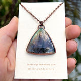 Koala silhouette necklace, labradorite and copper