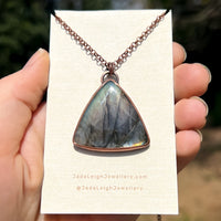 Koala silhouette necklace, labradorite and copper