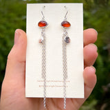 Garnet chain earrings