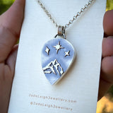 Iolite and mountains Night Court pendant
