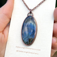 Whale totem spirit animal necklace, labradorite and copper