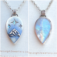 Moonstone and mountains Night Court pendant