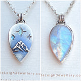 Moonstone and mountains Night Court pendant