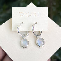 Moonstone hoop earrings