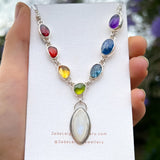 Chakra moonstone necklace