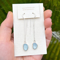 Aquamarine threader earrings