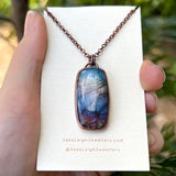 Shark spirit animal necklace, copper and labradorite