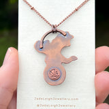 Copper moonstone dragon pendant