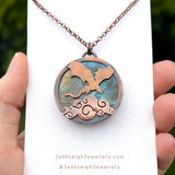 Copper labradorite dragon clouds pendant