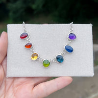 Rainbow chakra gemstone chain