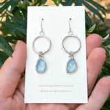 Aquamarine hoop earrings