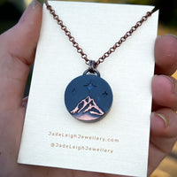 Copper moonstone reversible pendant