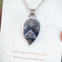 Moonstone and mountains Night Court pendant