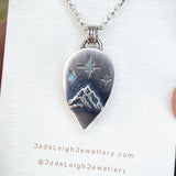 Moonstone and mountains Night Court pendant