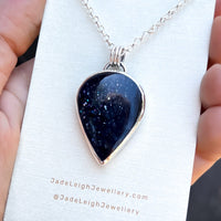 Iolite and mountains Night Court pendant
