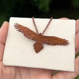 Wedge tailed eagle pendant - hammered texture, copper