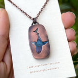 Shark spirit animal necklace, copper and labradorite
