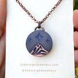 Copper moonstone reversible pendant