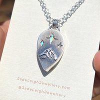 Moonstone and mountains Night Court pendant