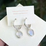 Moonstone hoop earrings