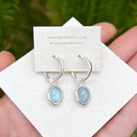 Aquamarine hoop earrings