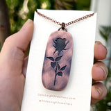 Rose necklace, copper and labradorite