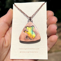 Koala silhouette necklace, labradorite and copper