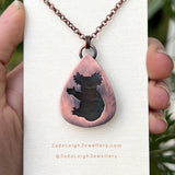 Koala silhouette necklace, labradorite and copper