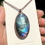 Wolf spirit animal necklace, copper and labradorite