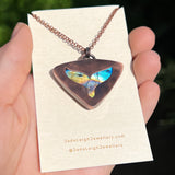 Whale tail totem spirit animal necklace, labradorite and copper