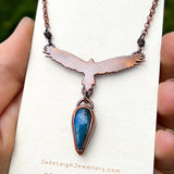 Wedge tailed eagle necklace, copper & labradorite