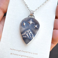 Iolite and mountains Night Court pendant