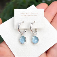 Aquamarine hoop earrings