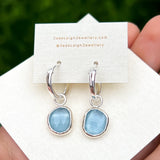Aquamarine hoop earrings