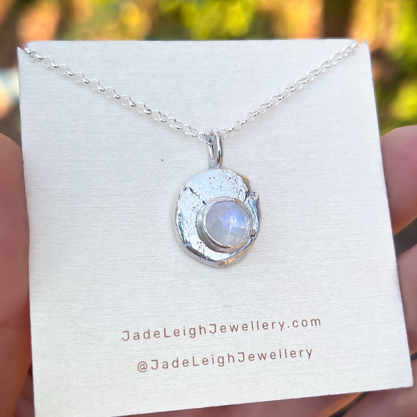 Moonstone rustic mini pendant