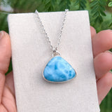 Seal spirit animal pendant, larimar & sterling silver