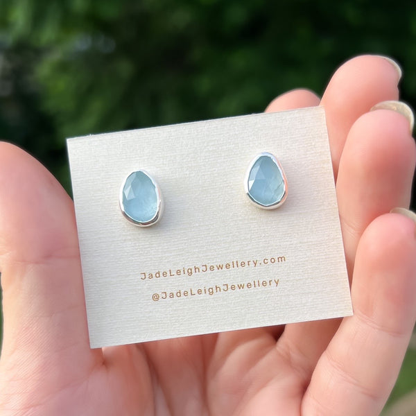 Aquamarine stud earrings