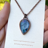 Wolf spirit animal necklace, copper and labradorite