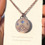 Copper moonstone reversible pendant