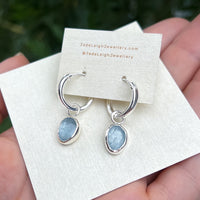 Aquamarine hoop earrings