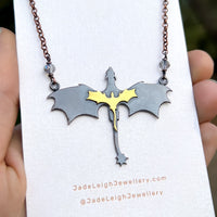 Dragons necklace, copper & brass
