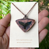 Whale tail totem spirit animal necklace, labradorite and copper