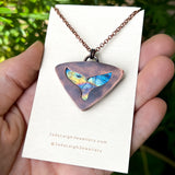 Whale tail totem spirit animal necklace, labradorite and copper