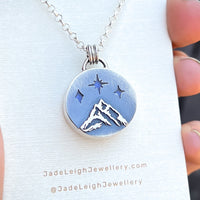 Moonstone and mountains Night Court pendant