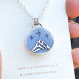 Moonstone and mountains Night Court pendant