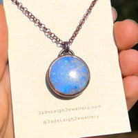 Copper moonstone reversible pendant