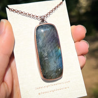 Rose necklace, copper and labradorite