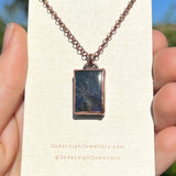 Koala silhouette necklace, labradorite and copper