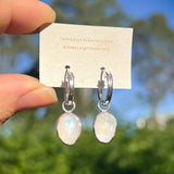 Moonstone hoop earrings