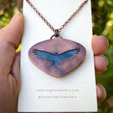 Wedge tailed eagle spirit animal necklace, copper and labradorite